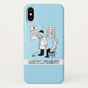 Optiker prüft Rechtschreibung auf optischer Wandta Case-Mate iPhone Hülle