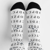 Optiker-Sehtesttafel und Brille  Socken (Oben)