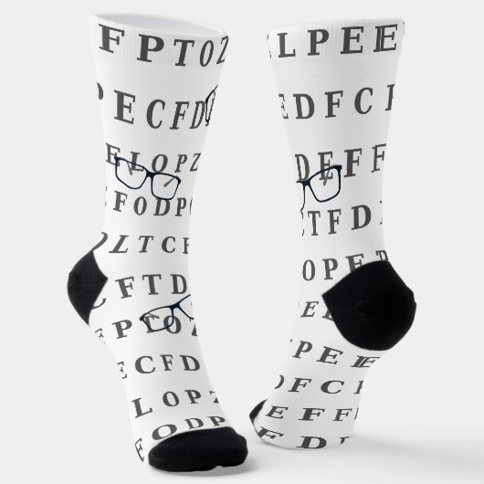 Optiker-Sehtesttafel und Brille  Socken (Gewinkelt)