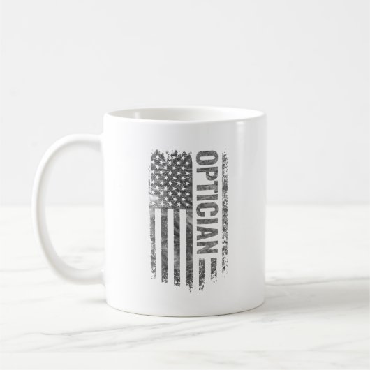 Optiker USA-Flagge Distressed-Design Kaffeetasse (Links)