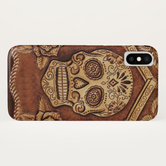 Optimales Leder Skull Textur iPhone Gehäuse Case-Mate iPhone Hülle (Rückseite (Horizontal))
