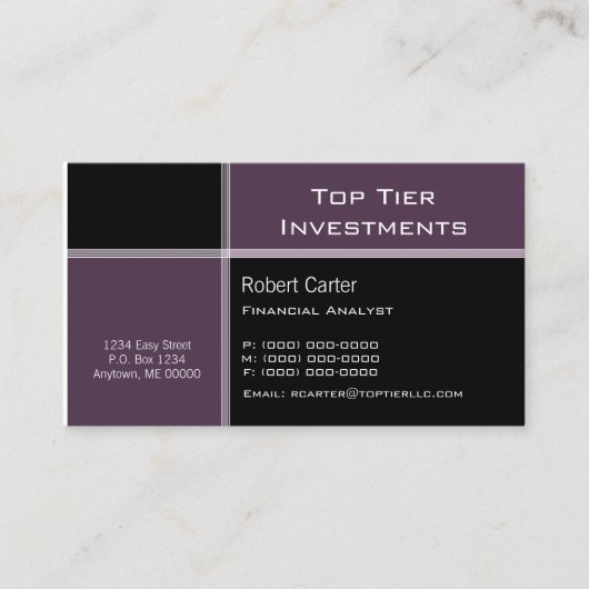 Optimierte Pro Business Card, Eggplant Visitenkarte (Vorderseite)