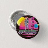 optimism Retrowave Anime Girl  Button (Vorne & Hinten)