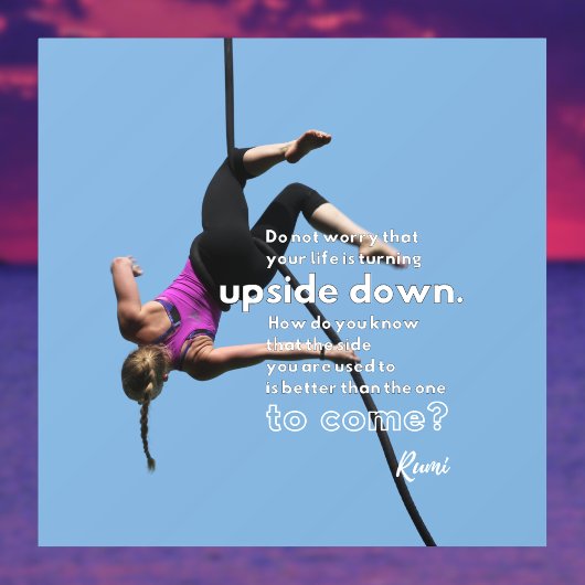 Optimismus im Angesicht des Wandels Blau Fensteraufkleber