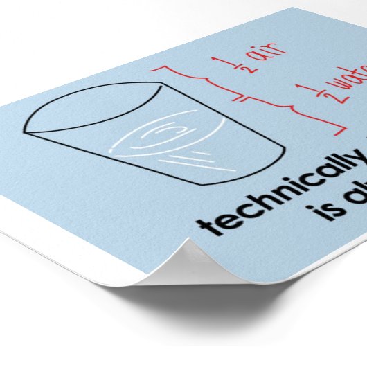 Optimist Das Glas ist immer voll Poster (Ecke)