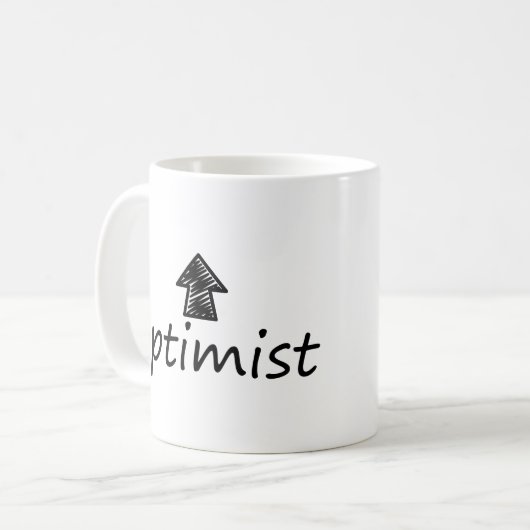 'optimist' Mug Kaffeetasse (Vorderseite Links)