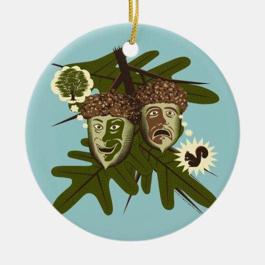 Optimist oder Pessimist? Keramik Ornament (Vorne)