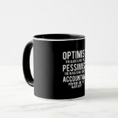 Optimist Pessimist Accountant Glasskostüm-Geschenk Tasse (Vorderseite Links)
