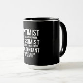 Optimist Pessimist Accountant Glasskostüm-Geschenk Tasse (VorderseiteRechts)
