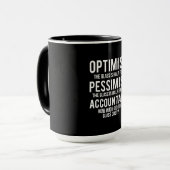 Optimist Pessimist Accountant Glasskostüm-Geschenk Tasse (Vorderseite Links)