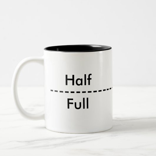 Optimist-/Pessimist-Tasse Zweifarbige Tasse (Links)