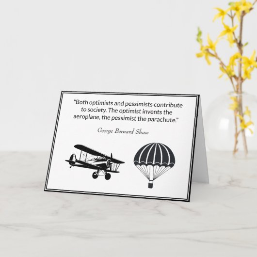 Optimist Pessimist Zitat George Bernard Shaw Karte (Gelbe Blume)