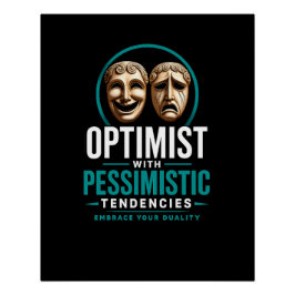 Optimist vs Pessimist Dualitätsmaskendesign Poster