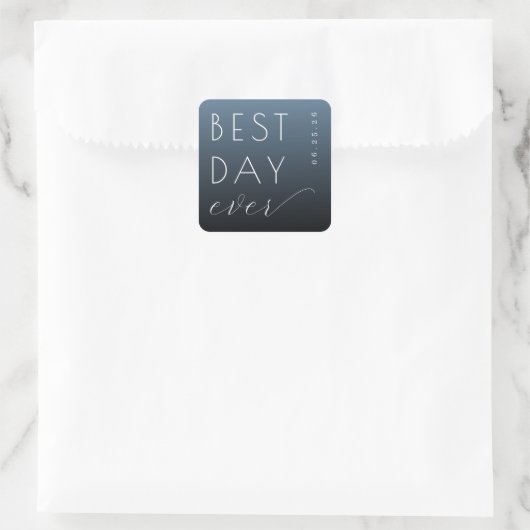 Optimistic Blue Typographic Wedding Sticker (Tasche)