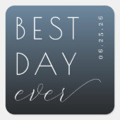 Optimistic Blue Typographic Wedding Sticker (Vorderseite)