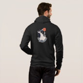 Optimistic Tuxedo Cat Balloon Zip-Up Jacket Hoodie (Schwarz voll)
