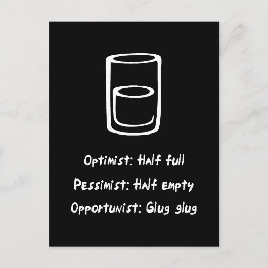 Optimistin Postkarte (Vorderseite)