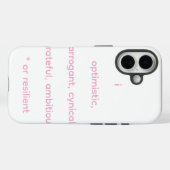 optimistisch, arrogant, zynisch, dankbar, ehrgeizi Case-Mate iPhone hülle (Rückseite (Horizontal))