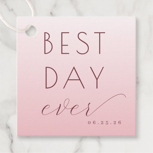 Optimistisch Rosa Typografische Feier Geschenkanhänger (Vorderseite)