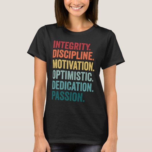 OPTIMISTISCHE DEDICATION-Werte FÜR DIE INTEGRITÄTS T-Shirt (Vorderseite)