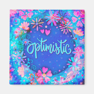 Optimistische Hübsch blaue Blume Moderne Inspirivi Magnet