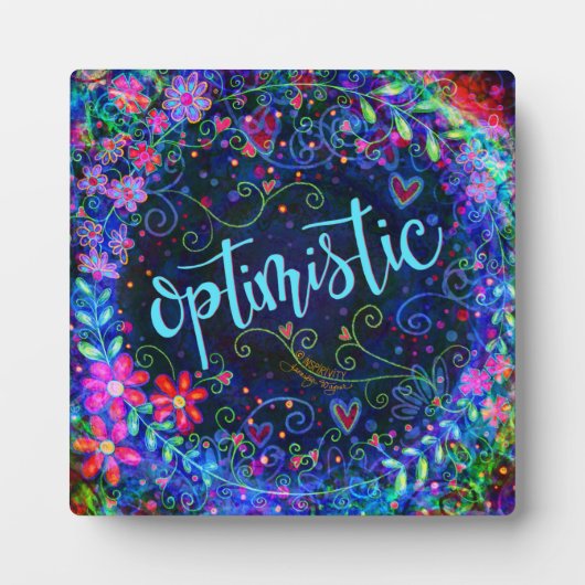 Optimistische Hübsche blaue Flora-Inspirivität Fotoplatte (Vorderseite)