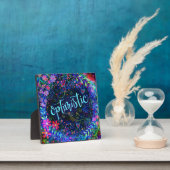 Optimistische Hübsche blaue Flora-Inspirivität Fotoplatte (InSitu)