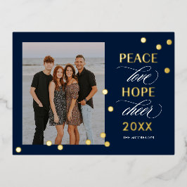 Optimistische Stimmung FOIL Frohes Neues Jahr Post Folien Feiertagspostkarte