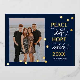 Optimistische Stimmung FOIL Frohes Neues Jahr Post Folien Feiertagspostkarte