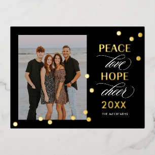 Optimistische Stimmung FOIL Frohes Neues Jahr Post Folien Feiertagspostkarte