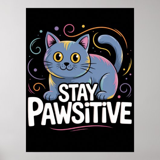 Optimistischer Blick auf Feline Outlook Poster (Vorne)