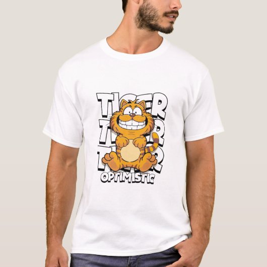Optimistischer Tiger T-Shirt (Vorderseite)