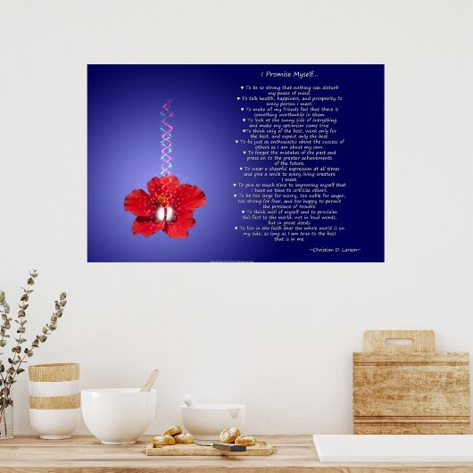 Optimist's Creed: Inspiration Hibiskus Poster (Küche)