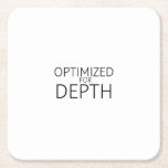 Optimized For Depth Minimalist Technical Rechteckiger Pappuntersetzer<br><div class="desc">Protect the workspace base. Sandstone coaster with high-contrast typography to keep your surface clean and your mental perimeter strictly enforced.</div>