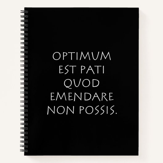 Optimum est pati quod emendare non posa notizblock (Vorderseite)