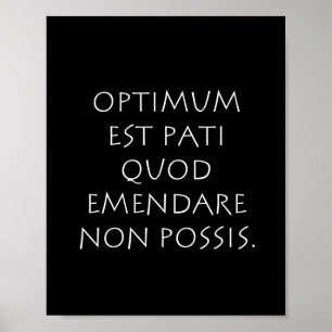 Optimum est pati quod emendare non possis poster