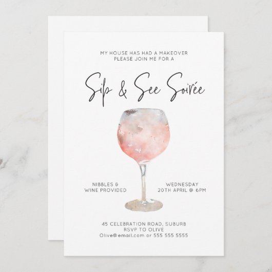 Option 1: Einladung von Sip & See Soiree (Vorne/Hinten)