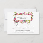 Option Brilliant Bloom Wedding Response UAWG MEAL RSVP Karte (Vorderseite)