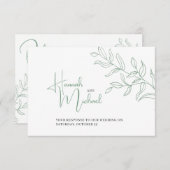 Option Hochzeitsfeier mit grüner Zweigstelle UAWG RSVP Karte (Vorne/Hinten)