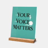 Option "Ihre Stimme zählt" 2 Acrylschild (Winkel)