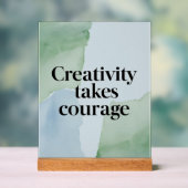 Option "Kreativität gewinnt Mut" 2 Acrylschild (Neutral)
