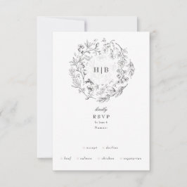Option "Schönes Blumenmuster" RSVP Karte