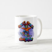 Optional Gravity Alien Skater Hoverboard Weltraum Kaffeetasse (VorderseiteRechts)