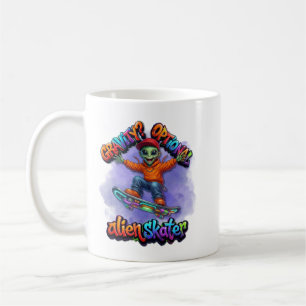 Optional Gravity Alien Skater Hoverboard Weltraum Kaffeetasse