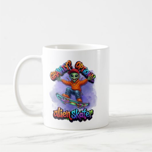 Optional Gravity Alien Skater Hoverboard Weltraum Kaffeetasse (Links)