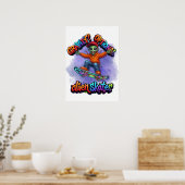 Optional Gravity Alien Skater Hoverboard Weltraum Poster (Küche)