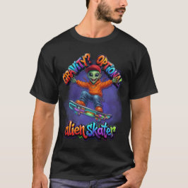 Optional Gravity Alien Skater Hoverboard Weltraum T-Shirt