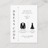 Optional Schwarze-Tie-Hochzeitskleidungscode Begleitkarte (Vorderseite)