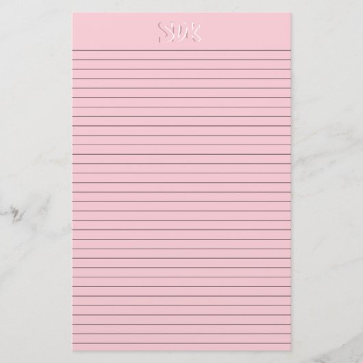Optionale Linien für das rosa Papier Monogram (Vorderseite)