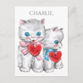 Optionale Namepostkarte des Vintagen Valentine Feiertagspostkarte